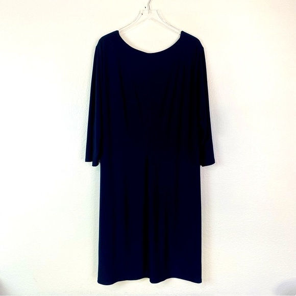 Lauren Ralph Lauren Navy Jersey Surplice Neckline Dress Size 24 - Picture 4 of 9